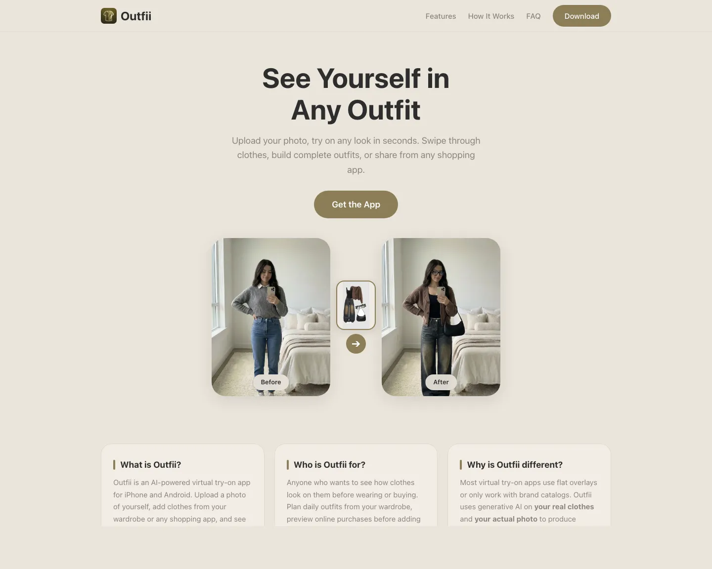 Outfii landing page preview