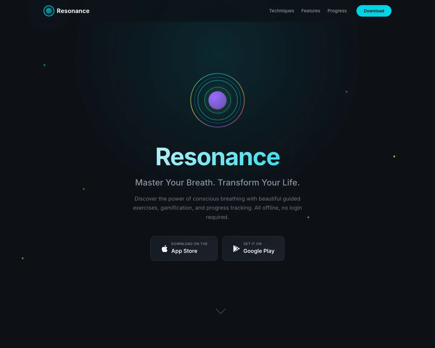 Resonance landing page preview